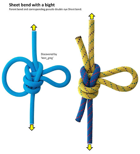 Sheet bend with a bight