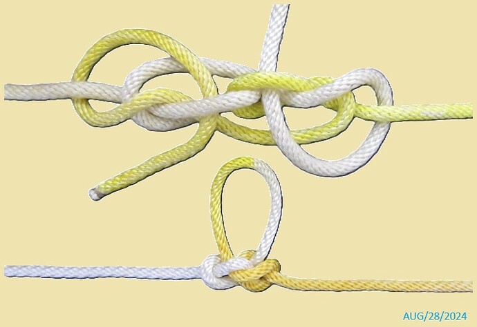Interlocked Crossing hitches Bend V1 loose